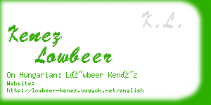 kenez lowbeer business card